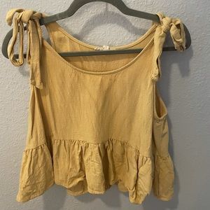 yellow tank top